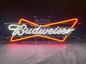 lot 147 image: Budweiser bowtie script neon