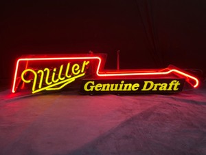 lot 146 image: Miller Genuine Draft guitar neon