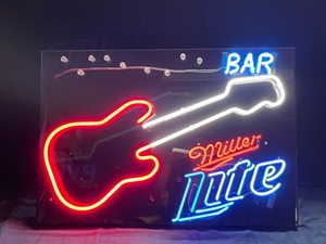 lot 151 image: Miller Lite Bar guitar neon, customize it