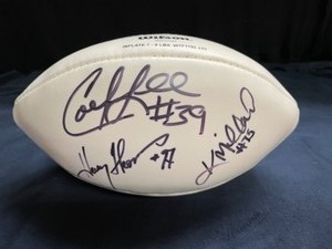 lot 44 image: MN Vikings autographed football #9 Tommy Kramer, #5 Larry Miller#75 Keith Millard, #39 Carl Lee, #97 Henry Thomas