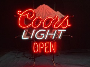 lot 157 image: Coors Light Open neon