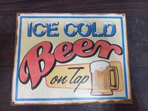 Metal Ice Cold Beer Sign