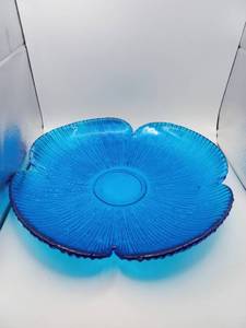 Large Blue Glass Plate