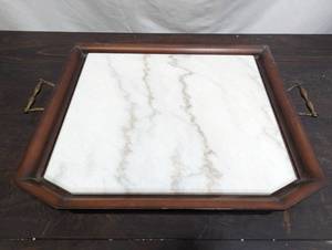 Marble Top Wooden Tray