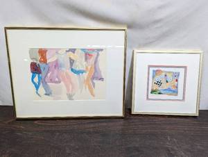 Two Pieces Of Framed Artwork