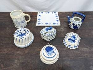 Seven Delft Blue Items