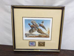 1986 Minnesota Pheasant Habitat Stamp Print by James Meger