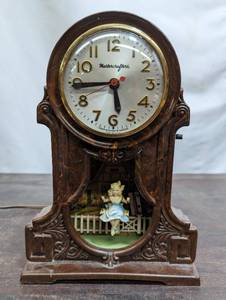 Vintage Mastercrafters Girl On Swing Mantle Clock
