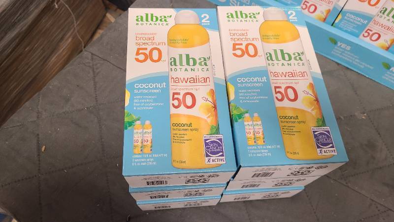 6 boxes of ALBA Botanical 50spf Hawaiian sunscreen lotion