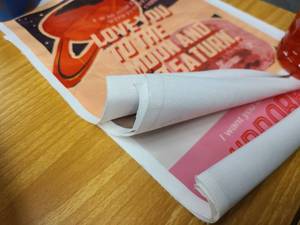 8xRolls of Vintage themed fabric prints of Taylor Swift lyrics and songs