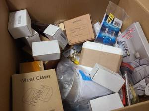 Box of household and kitchen goods