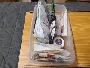 Tray of foot and beauty items