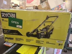 New Ryobi 11amp 13 Push Lawn Mower (Corded)