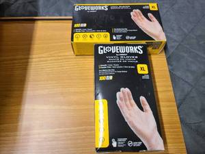 2x Boxes of Gloveworks Vinyl Gloves XL Size 100 per box