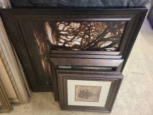 Stack of Dark Brown Framed home decorpictures