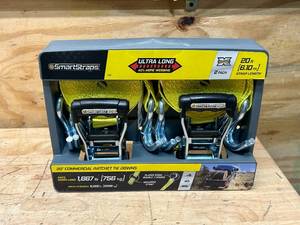 lot 81 image: SMARTSTRAPS Pack of 2- 20 ft Commercial Ratchet Tie Downs