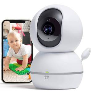 lot 22 image: GEENI Smart Home Pet and Baby Monitor with Camera, 1080p Wireless WiFi Camera with Motion and Sound Alert (White)