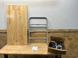 lot 48 image: STRONGWAY Wood Deck Platform Cart  2000-Lb. Capacity, 48in.L x 24in.W, 8in. Casters