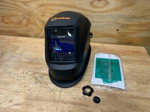 lot 93 image: HOBART Inventor Series Auto-Darkening Welding Helmet with Grind Mode  Solid Black, Model# 770890