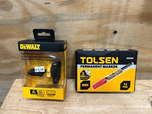 lot 68 image: DEWALT Reinforced Magnetic Vent Mount with 10 Pack of TOLSEN Permanent Markers (red)