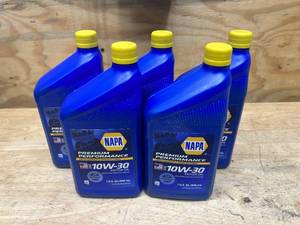 lot 52 image: NAPA Lot of 5 Quarts of- Premium Performance 10W-30 Motor Oil
