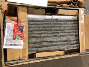 lot 10 image: Home Decorators Collection Picanto 25.98 in. x 25.59 in. Rectangle Steel Propane Gas Gray Fire Pit  Customer Returns See Pictures