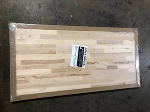 lot 13 image: Hampton Bay 4 ft. L x 25 in. D Unfinished Birch Butcher Block Countertop in With Standard Edge  Customer Returns See Pictures