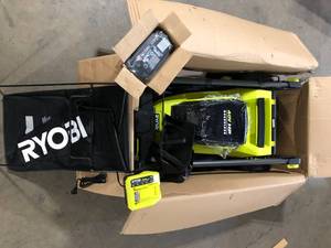lot 24 image: RYOBI 40V HP Brushless 20 in. Cordless Battery Walk Behind Push Mower with 6.0 Ah Battery and Charger Customer Returns See Pictures