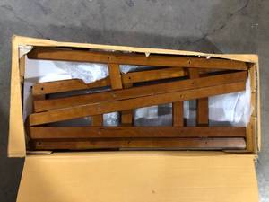 lot 36 image: Casual Home 72 in. Warm Brown Wood 5-shelf Ladder Bookcase with Open Back  Customer Returns See Pictures