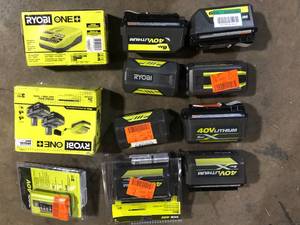 lot 4 image: Lot of Assorted Ryobi Batteries  Various Sizes and Conditions Customer Returns See Pictures