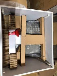 lot 50 image: Glacier Bay All-in-One Stainless Steel 24 in Laundry Sink and Storage Cabinet in White Faucet Not Included Slight Damaged  Customer Returns See Pictures