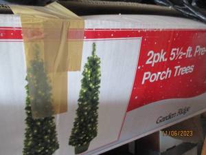 lot 52 image: 2-pack of 5 12ft pre-lit holiday trees