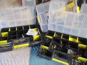 lot 55 image: 3-Stanley part organizers.