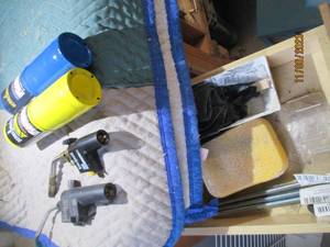 lot 81 image: torch heads, partial propane and Map gas cylinders