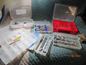 lot 143 image: (6) small part organizers filled