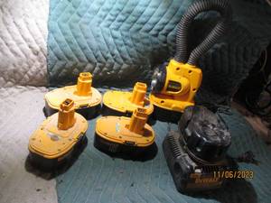 lot 168 image: Lot of 18v Dewalt batteries, battery chargers