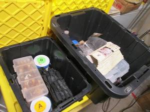lot 227 image: 5-gallon and 12-gallon totes full