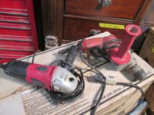 lot 241 image: Milwaukee Magnum hole shooter and Tool Shop 4 12 angle grinder