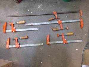 lot 254 image: Lot of (5) large bar clamps