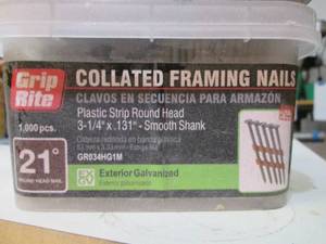 lot 266 image: Near new container of 3 14 collated framing nails