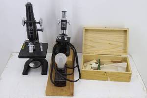 lot 15 image: (2) Microscopes & Slides