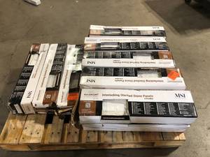 lot 26 image: Pallet of MSI Arctic White Ledger Panel 6 in. x 24 in. Natural Marble Wall Tile (6 sq. ft.case) Customer Returns See Pictures