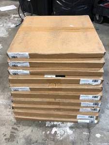 lot 48 image: Lot of TrafficMaster Gray Raised Coin 18 in. x 18 in. x 3.1 mm Rubber Interlocking Modular Flooring Tiles, 6-Pack (13.5 sq. ft.)  Customer Returns See Pictures