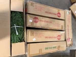 lot 1 image: Lot of Assorted Christmas Trees Various Sizes and Conditions Customer Returns See Pictures