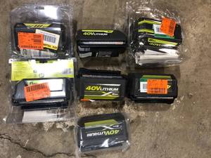 lot 40 image: Lot of Assorted Ryobi Batteries  Various Sizesand Conditions Customer Returns See Pictures