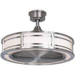 lot 127 image: Home Decorators Collection Brette II 23 in. LED IndoorOutdoor Brushed Nickel Ceiling Fan with Light and Remote Control