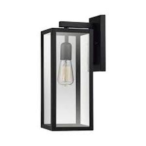 lot 18 image: Globe Electric Hurley Black Modern IndoorOutdoor 1-Light Wall Sconce