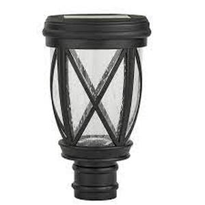 lot 24 image: Hampton Bay Ravencrest 120 Lumens Black Outdoor Solar Post Lantern