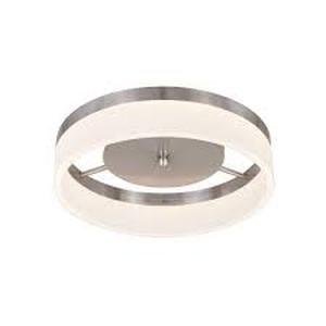 lot 28 image: Home Decorators Collection 13.75 in. 21-Watt Brushed Nickel Integrated LED Ceiling Flush Mount