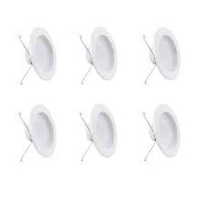 lot 33 image: Feit Electric 56 in. Integrated LED White Retrofit Recessed Light Trim Dimmable CEC Downlight Soft White 2700K, 6-Pack